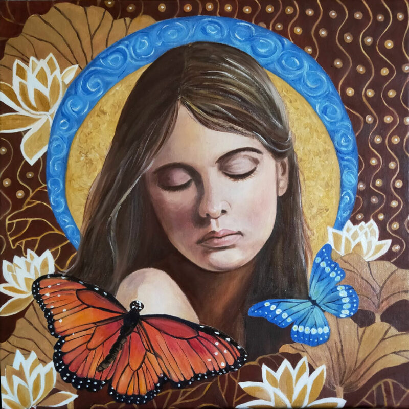 "Whispering Butterflies" original oil painting